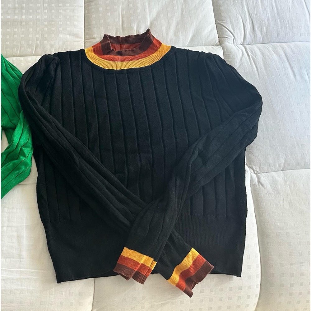 Colorful Ribbed Knit Sweaters